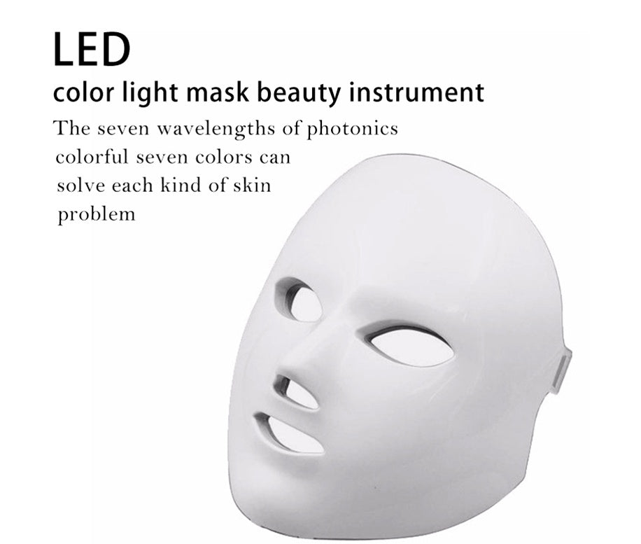 Far-A-We LED-gezichtsmasker voor huidverzorging, zichtbaar in wit met geïntegreerde lichttherapiepanelen