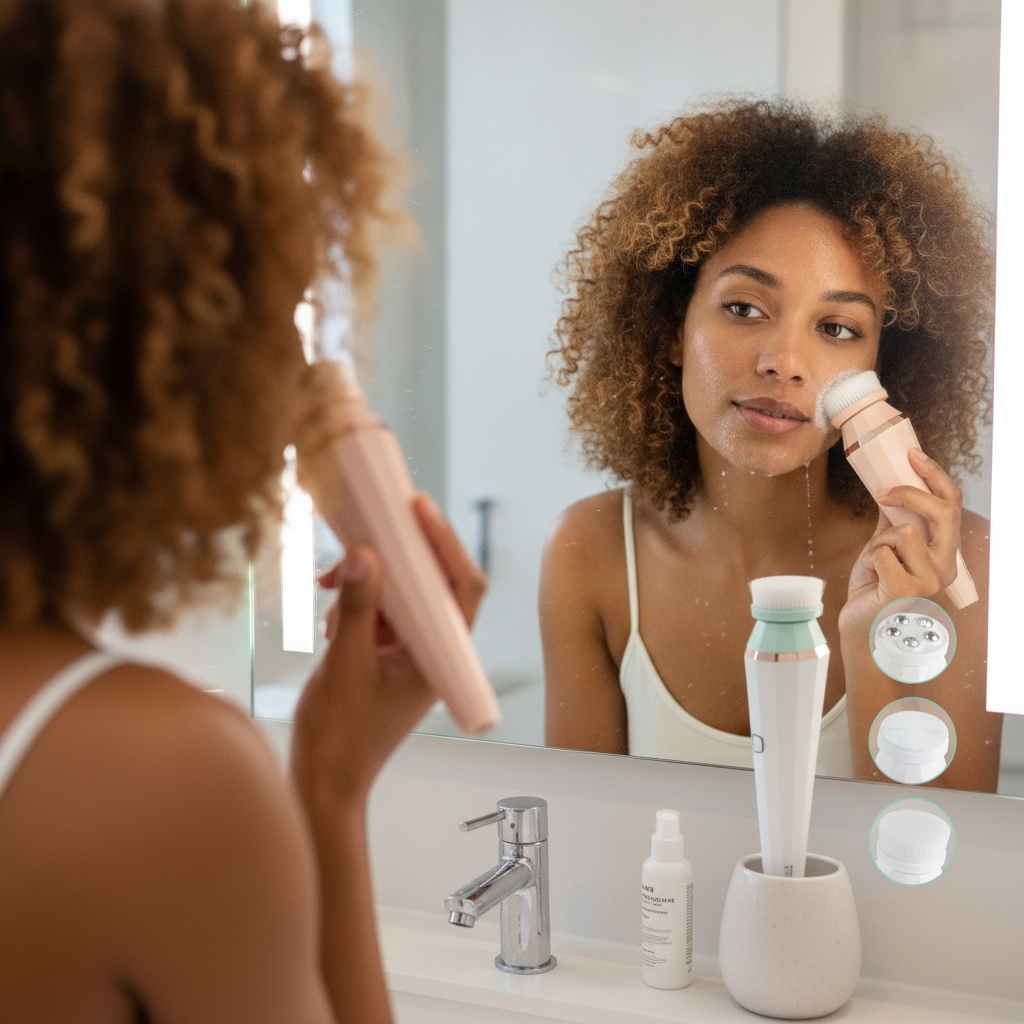 4-in-1 USB Rechargeable Facial Cleansing Brush