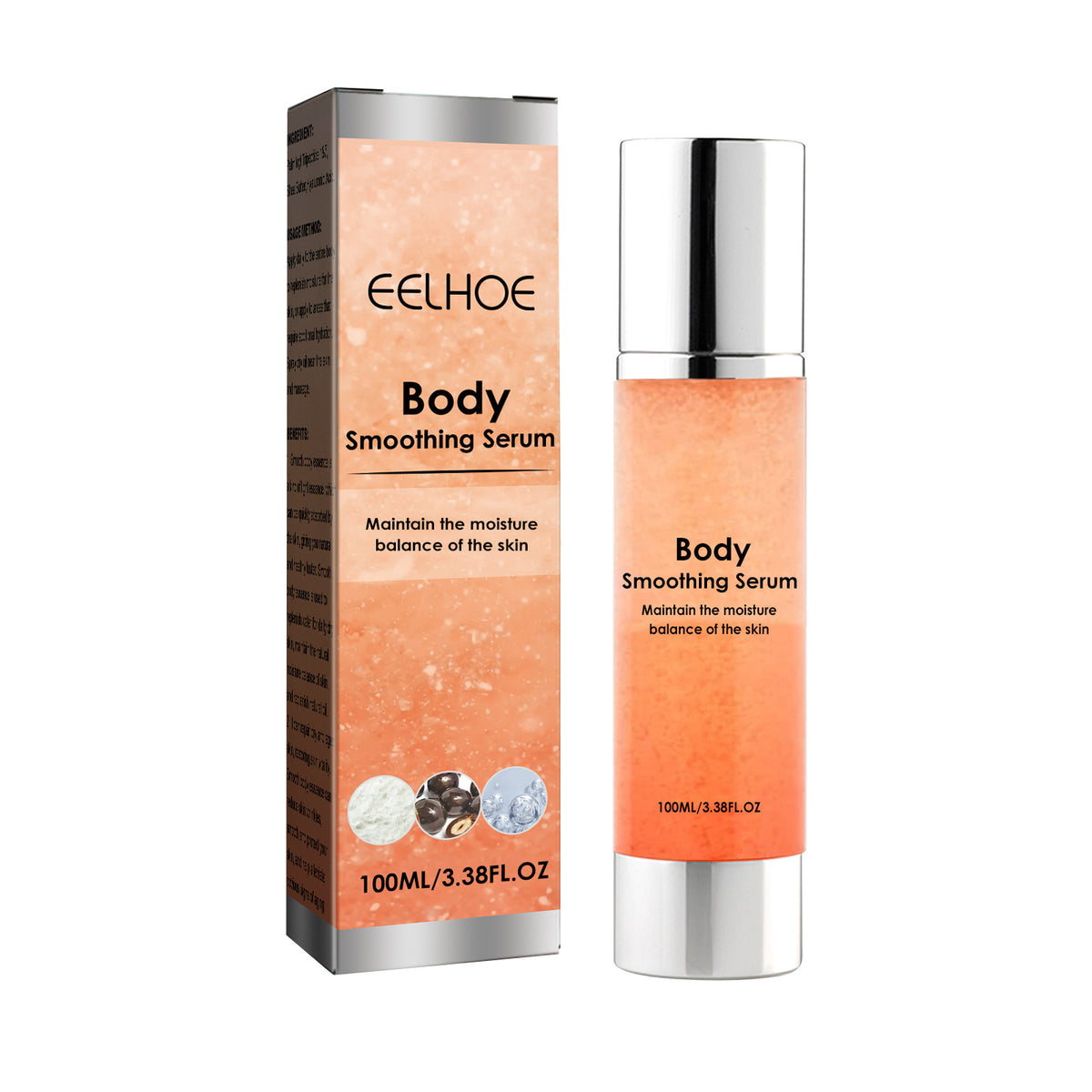 Zacht body serum met hyaluronzuur van Far-A-We, verzorgende body care met hydraterende ingrediënten, zichtbaar in de fles