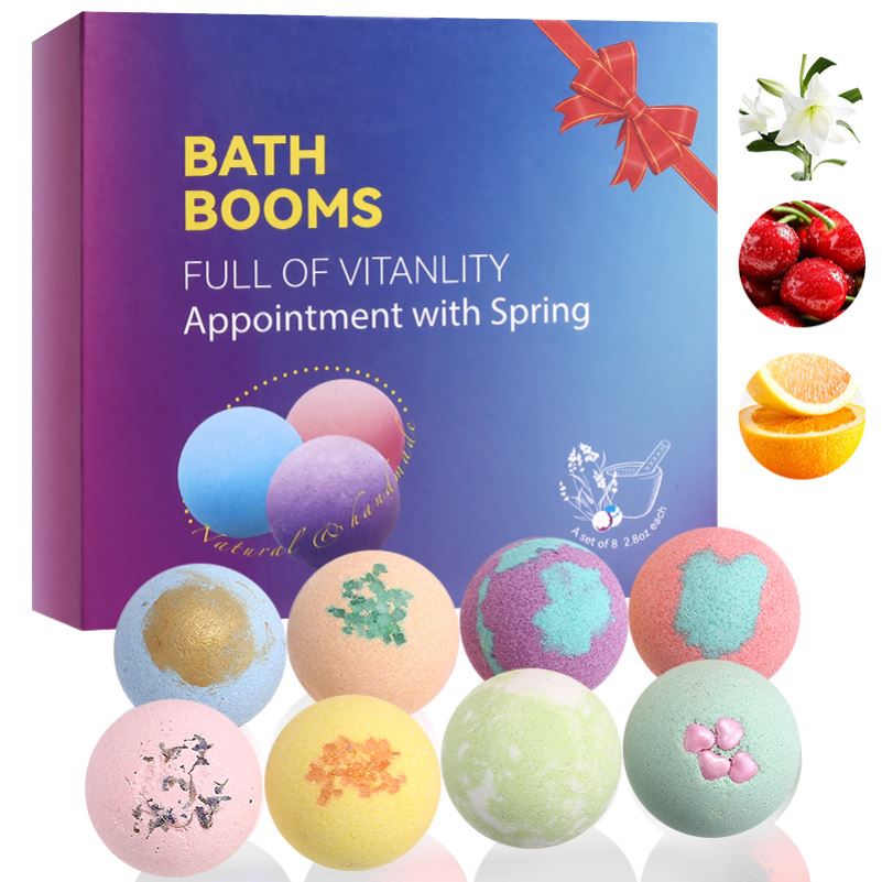 Far-A-We Bath Bomb Salt bodyverzorging in geschenkdozen, 8 stuks van 80 g