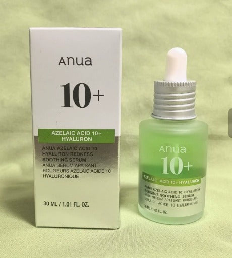 ANUA Azelaïnezuur 10 Hyaluron Roodheid Verzachtend Serum, Gezichtsserum Voor De Gevoelige Huid (30 ml/1,01 Fl Oz.)