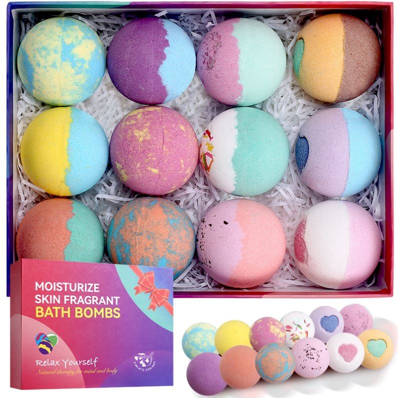 Far-A-We Bath Bomb Salt in geschenkdoosjes, 8 stuks van 80 g voor verzorgend badplezier