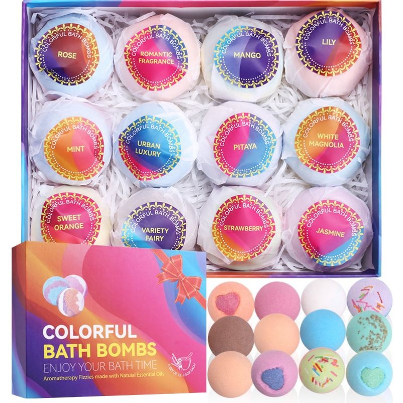 Far-A-We bath bomb salt voor lichaamsverzorging in geschenkdozen, 8 stuks van 80 g
