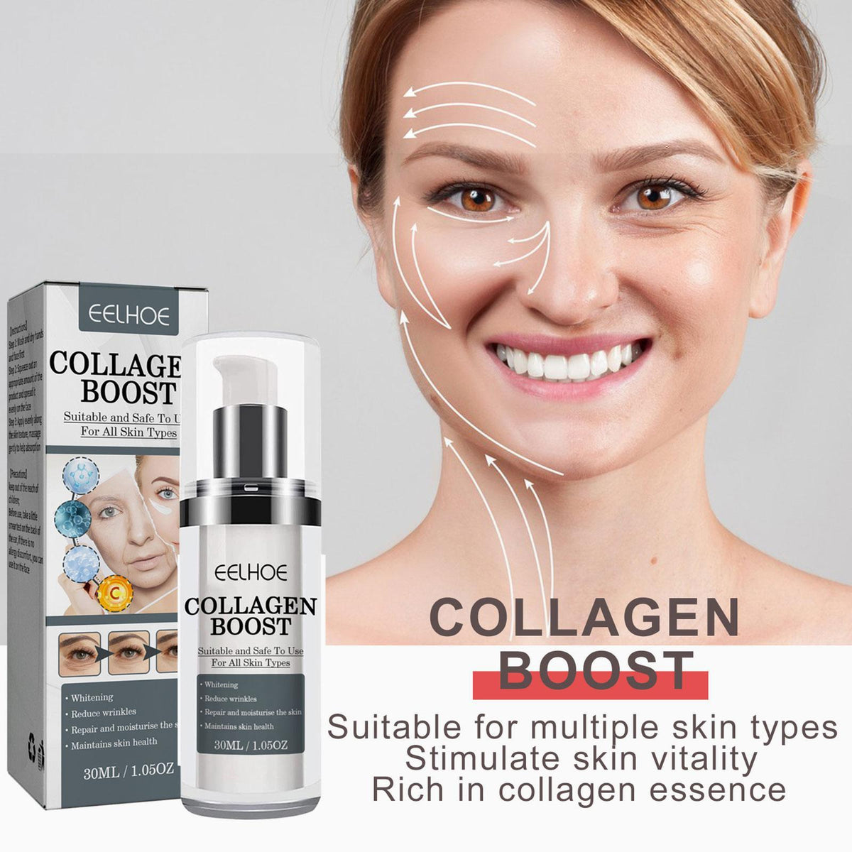 Far-A-We Collagen Face Serum voor gezichtsverzorging, flacon van 30 ml