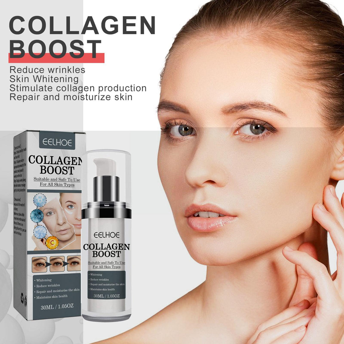 Far-A-We collageen gezichtserum voor gezichtsverzorging, 30 ml flesje