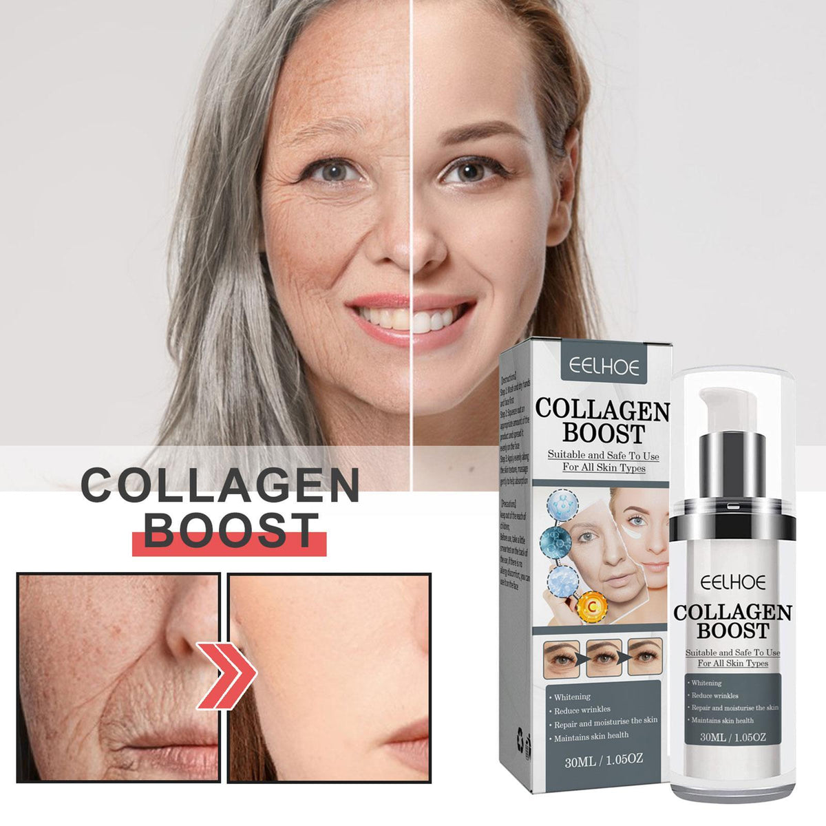 Far-A-We Collagen Face Serum voor gezichtsverzorging, 30 ml flesje