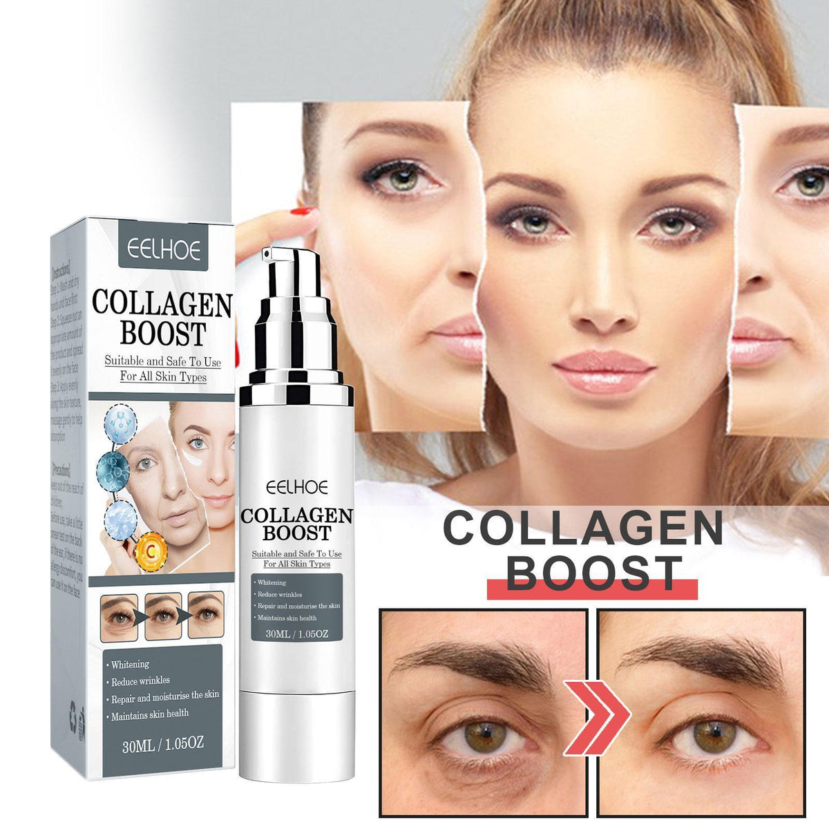 Far-A-We Collagen Face Serum voor gezichtsverzorging, 30 ml flesje