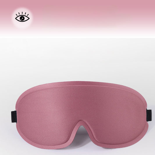 Far-A-We lang zwart slaapmasker voor gezichtsverzorging, close-up weergegeven